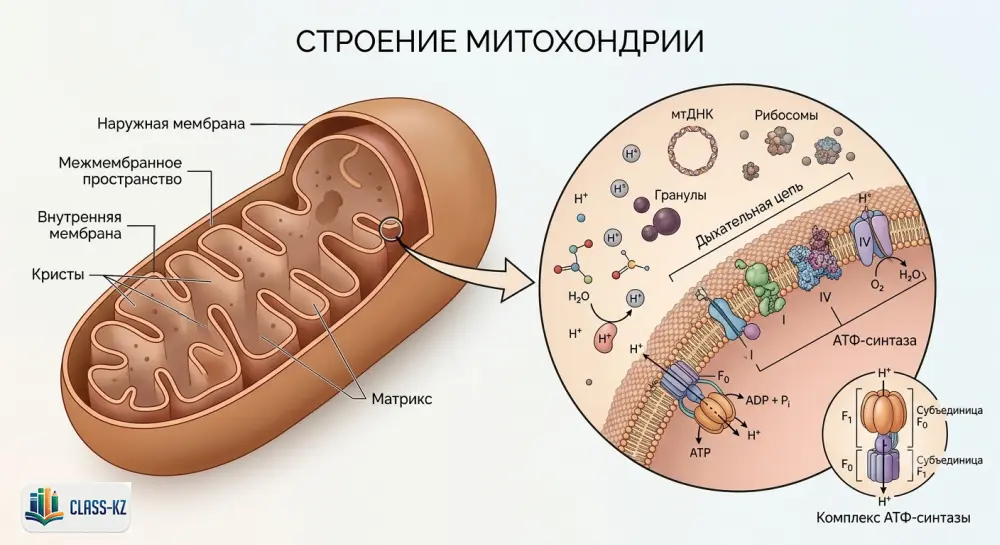 строение-митохондрии-дыхательная-цепь